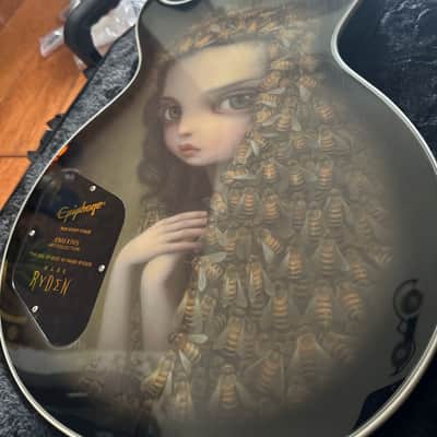 Epiphone Adam Jones Signature Art Series Les Paul Custom 2022 (US customers, tariff fees are included in the shipping cost) - Mark Ryden’s “The Veil of Bees" / Silverburst image 1