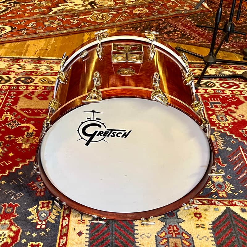 Gretsch Stop Sign 22” x 16” bass kick drum 1970’s 1980 Mahogany original vintage USA image 1