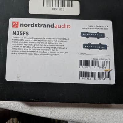 Nordstrand Audio NJ5FS-SET Split Coil Hum Canceling 5-String Jazz Bass Pickup Set 2010s - Black image 2