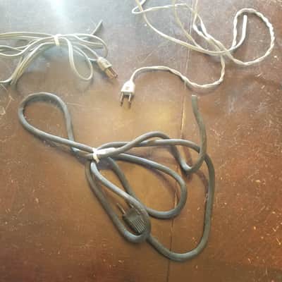REGO one (1) 117V Power Cord Electric Cable cut Vintage non-polarized grey, black 1940s-1960s image 3