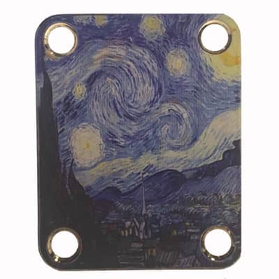 Custom Starry Night Guitar Graphic Color Image Neck Plate Fits Strat / Tele / Bass- USA MADE! image 2