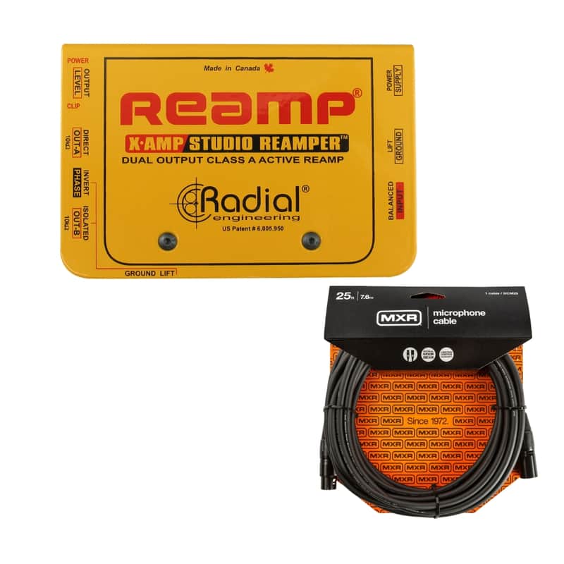 Radial X-Amp 1-in 2-out Active Re-Amping Device w/ 25 ft. XLR image 1