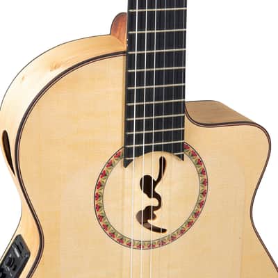 Manuel Rodriguez Signature Legacy Maestro Flamenco FF Sabicas Boca Spruce/Cypress 4/4 Size Cutaway 6-String Classical Acoustic-Electric Guitar w/Luxury Case image 6