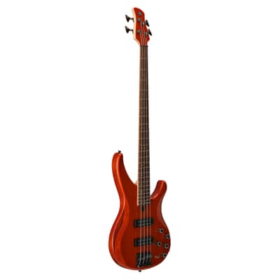 Yamaha TRBX604FM 4-String Right-Handed Electric Bass Guitar with Solid Alder and Maple Body and Rosewood Fingerboard (Caramel Brown) image 3