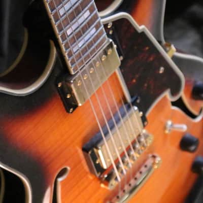 D'Angelico Excel EX-DC/SP Semi-Hollow with Stop-Bar Tailpiece 2010s - Vintage Sunburst with case image 5