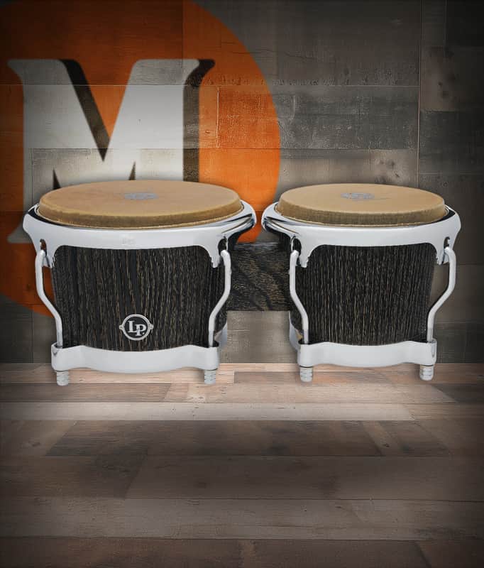 Latin Percussion LP Uptown CCII 7-1/4"-8-5/8" Bongos - Sculpted Ash Espresso Stain with Chrome Hardware (LP201SA) image 1