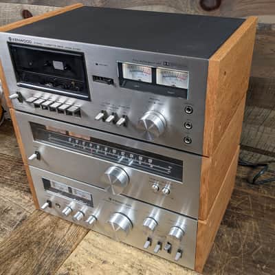 3 Pc. Kenwood Stereo System With Custom Wood Side Panels - KA-5700, KT-5500, KX-530 - See Description image 3