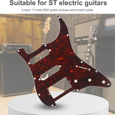 11 Holes Strat Electric Guitar Pickguard and BackPlate Set for Fender US/Mexico Made Standard Stratocaster Modern Style Guitar Parts (3Ply Red Tortoise) image 2