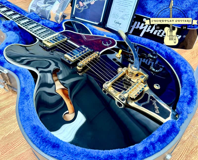 🔥2018🔥 Epiphone Joe Bonamassa ES-355 Limited Edition Black + OHSC & Signed COA image 1