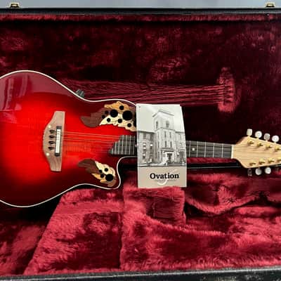 Ovation USA MM68 Acoustic Electric Mandolin - Red Burst w/ Case image 1
