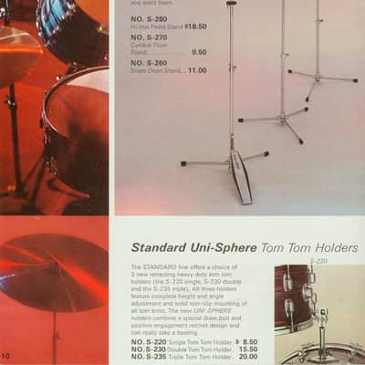 Ludwig#S270 Flat-Base Standard Model Cymbal Floor Stand Vintage 70s Chrome Flush image 13