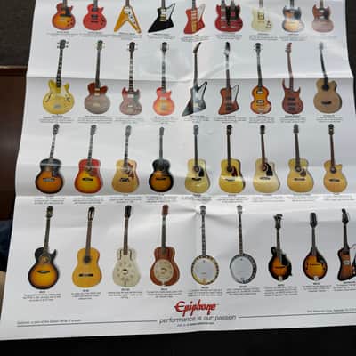 Epiphone Manual & Poster 2000s Flying V Les Paul Firebird Bass Explorer Riviera image 2