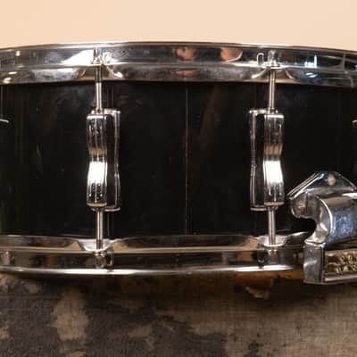 1980s Ludwig 5x14 Rock/Concert Black Cortex Snare Drum image 7