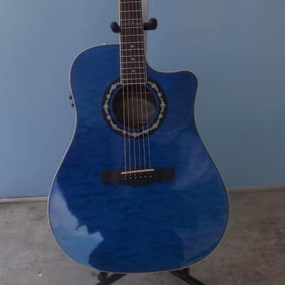 Fender T-Bucket 300CE Hot Rod Series, Quilt Maple Blue Top, Acoustic Electric Guitar With GigBag image 1