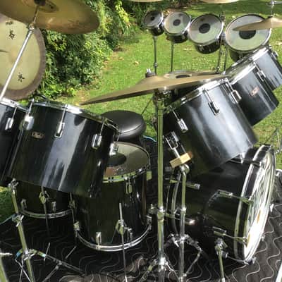 Pearl Peter Criss 1970’s KISS Alive 2  Drum Set Black/Chrome 14-Piece Fiberglass Concert Tom Drums image 18
