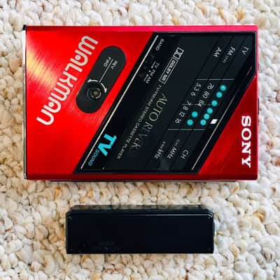 [RARE] Sony WM F101 Walkman Cassette Player, Beautiful Red !! Tested & Running !! image 1