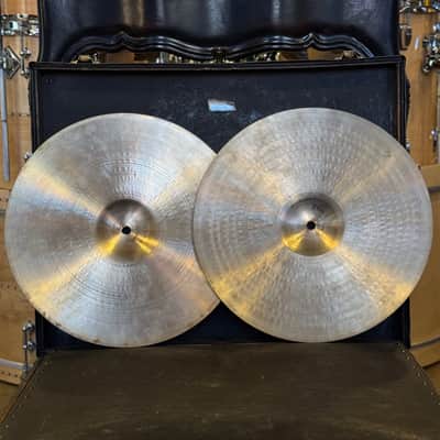 VINTAGE 1960's A. Zildjian 14" "Medium" Hi-Hat Cymbals - 650/854g image 2
