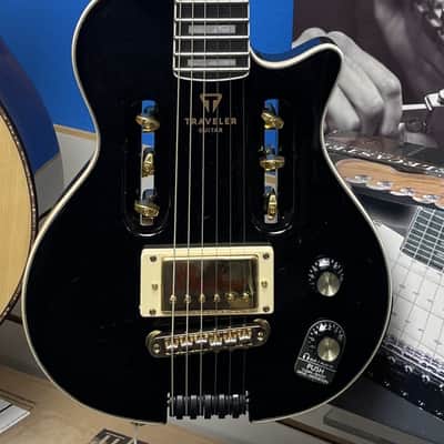 Traveler EG-1 Custom Black 6-String Electric Travel Guitar w/ Gigbag image 1