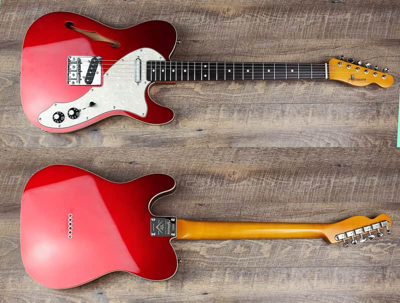 MyDream Partcaster Custom Built - Thinline Candy Apple Red Quarter Sawn image 1