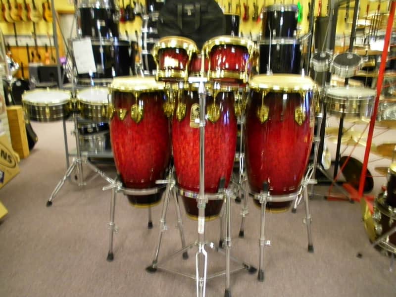 Toca LTD Edition Bongos and Toca Q/C/T Set Red image 1