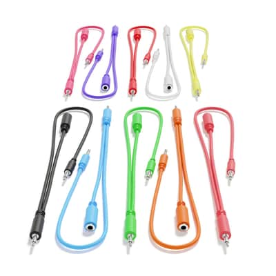 ExcelValley [10-Pack | 45 cm - 17.72"] Hopscotch Mono Splitter Y Patch Cables TS 3.5mm 1/8" Eurorack Synth image 1