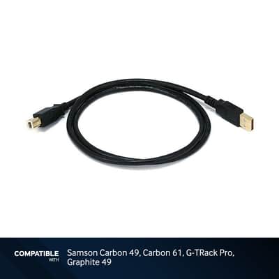 3-foot USB 2.0 Cable for Samson Carbon 49, Carbon 61, G-TRack Pro, Graphite 49