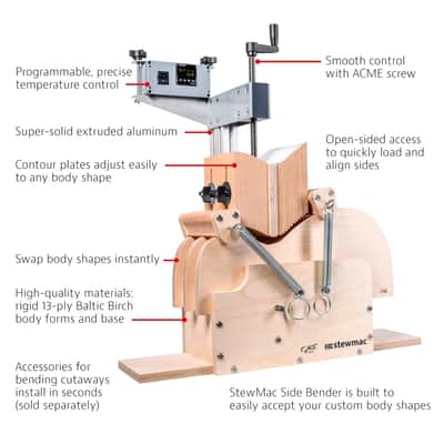 StewMac Acoustic Guitar Side Bending System, With OM Body Forms (103457) image 2