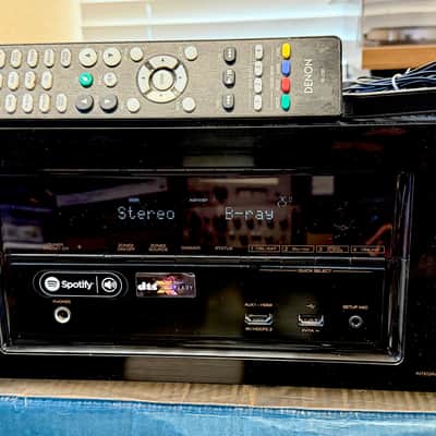 Denon AVR-X2200W 7.2 Ch 4K Ultra HD BT Atmos Receiver Remote Mic Antennas Box; Tested image 2