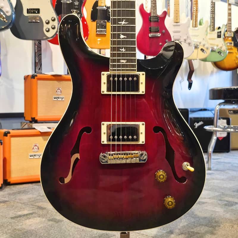 Used PRS SE Hollowbody Electric Guitar - Fire Red Burst (5 lb 14 oz)