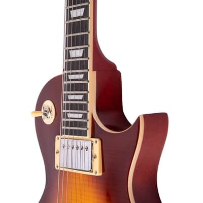 Like new Indio 66 DLX Plus Electric Guitar with Mahogany Bound Body, 2x Humbuckers with Gig Bag image 5