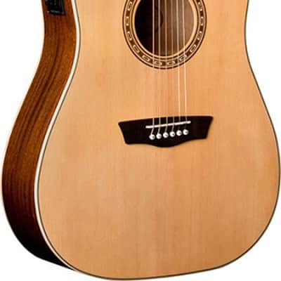 Washburn D7SCE Harvest Dreadnought Cutaway Acoustic Guitar. Natural Gloss image 2