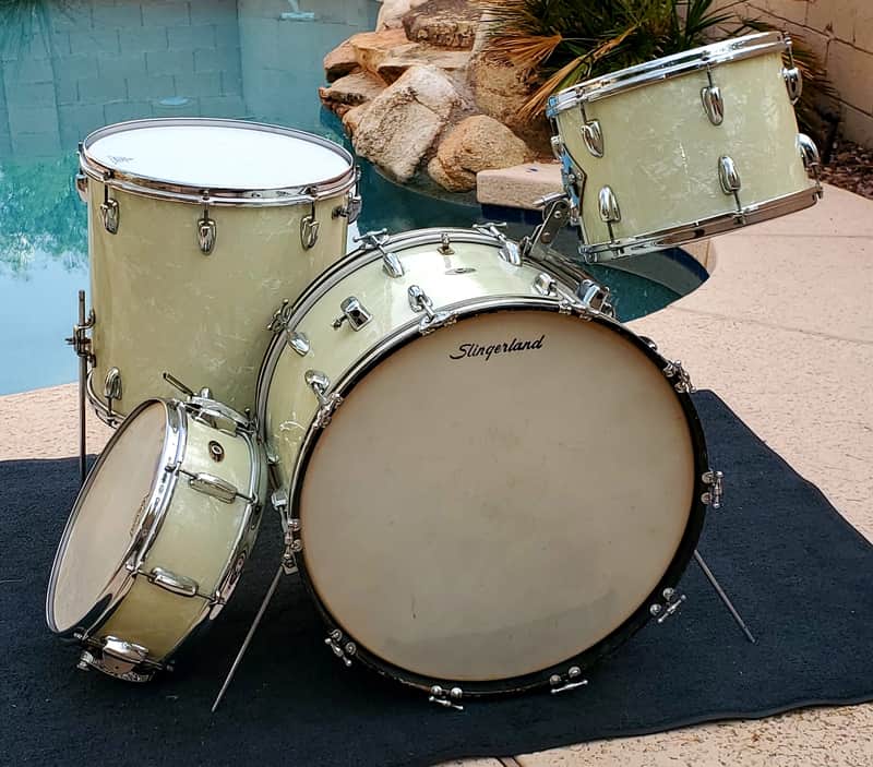 Slingerland Radio King Gene Krupa Deluxe 1958 White Marine Pearl image 1
