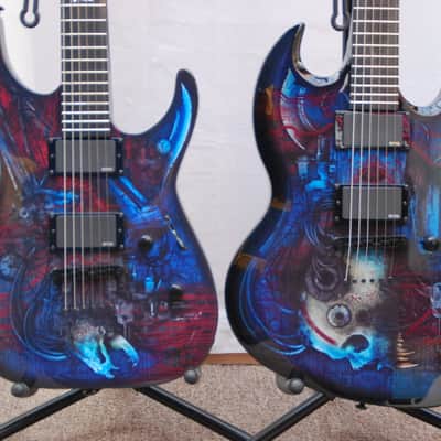 ESP LTD (2 Guitars) Limited Edition Biotech w/Custom Graphic Combo M Vampire & Vampire Viper image 3