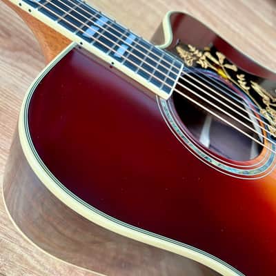 Epiphone "Inspired by Gibson Custom" Hummingbird Deluxe EC Autumn Burst image 7