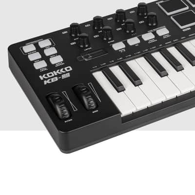KOKKO MIDI Controller Keyboard, Mini 25 Key With 8 Backlit Drum Pads, 8 Knobs and Pitch Bend Wheel, Modulation Wheel for Music Production, Cubase LE Software Included (Price includes the import duty for US buyer) image 7