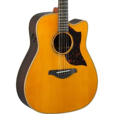 Yamaha Folk Cutaway Acoustic Electic Guitar - Rosewood - Vintage Natural image 5