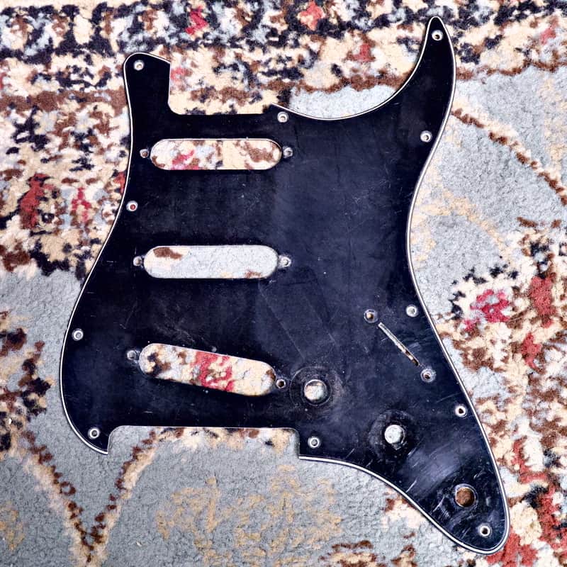 Chandler Industries Strat-Style Pickguard 3-Ply 11 Hole - Black / White / Black image 1