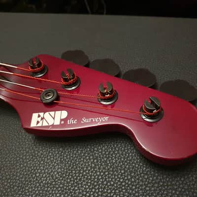 RARE 1987 ESP The Surveyor 1 Owner Bass! Factory Original Red Fretboard MIJ Fender PJ Precision Jazz image 4