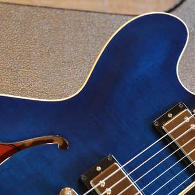 2003 Gibson ES-335 Dot Semi-Hollow Electric Guitar Figured Beale Street Blue + COA OHSC image 3