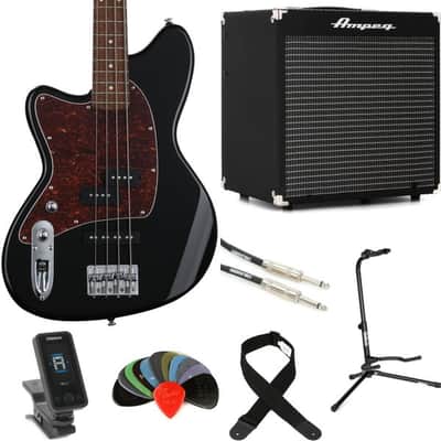 Ibanez Talman TMB100 Left-handed Bass Guitar and Ampeg RB-108 Amp Bundle- Black image 3