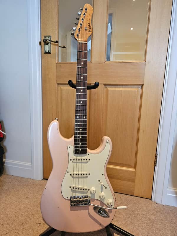 Haar Trad S Custom Shop Relic Stratocaster in shell pink w/Amber pickups image 1