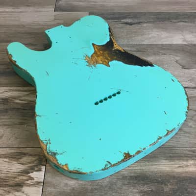 Made to Order - FRANCHIN Mars guitar body Relic Aged 100% Nitro Lacquer COLOR OVER COLOR (Butterscotch/ Sunburst/ Black/ White/ Blue/ Green/ Yellow/ Red/ Pink/ Burgundy/ Purple/ Gold/ Silver, etc.) Basswood Poplar Telecaster-Tele-T-Style Made in Italy image 15