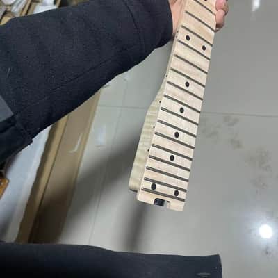 4a floyd rose nut stainless steel 24 frets flame Maple guitar neck 25.5inch hole 10mm Lock nut Satin Wheel truss rods image 4