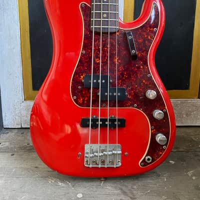 1969 Fender Precision Bass PJ Specs Fiesta Red Refin w/ OHSC Cheney England image 4