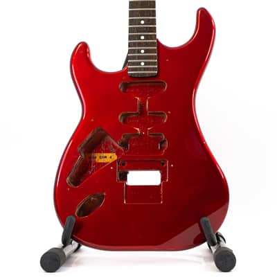 Left-Handed Kramer Striker Super Strat Neck and Body Metallic Red - Unloaded Shell Project Guitar image 1