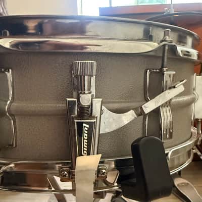 Ludwig L-404 Acrolite 5x14" 8-Lug Aluminum Snare Drum with Rounded Blue/Olive Badge 1979 - 1993 - Gray image 7
