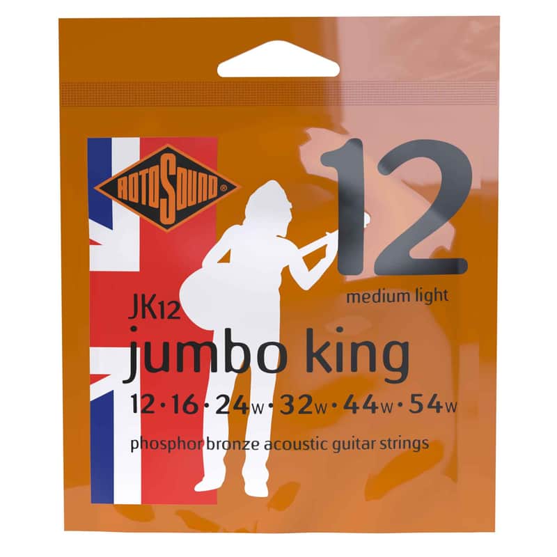 Rotosound JK12 Jumbo King Phosphor Bronze Acoustic Guitar Strings - Medium Light (12 - 54) image 1