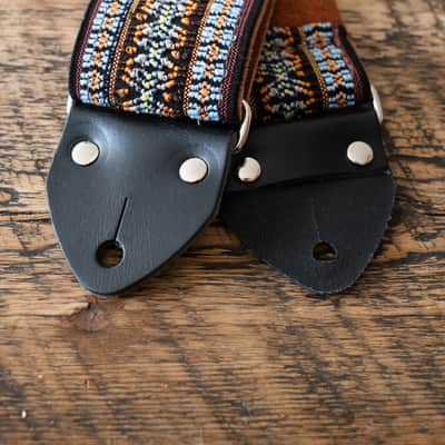 Vintage Blue 60s/70s Hippie Guitar Strap / Handmade in the UK / Case Candy image 6