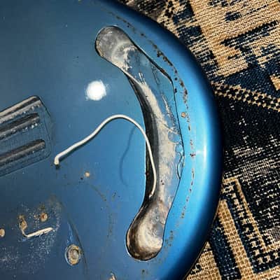 1977 Musicman Stingray Bass Body Refinished Blue Husk image 12