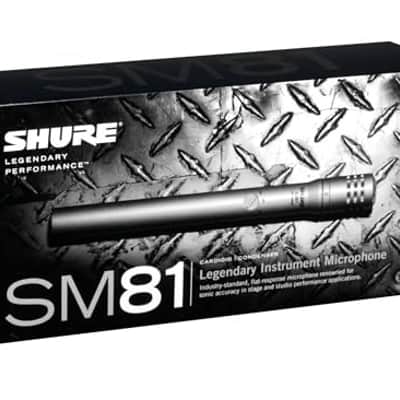 Shure SM81-LC Cardioid Condenser Instrument Microphone for Guitar, Piano, and Cymbals, Includes Swivel Adapter, Attenuator-Switch Lock, Windscreen, Carrying Case, No Cable Included (SM81-LC) image 2